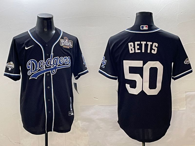 Men Los Angeles Dodgers #50 Betts Black Fashion Game 2025 Nike MLB Jersey style 3062->los angeles dodgers->MLB Jersey